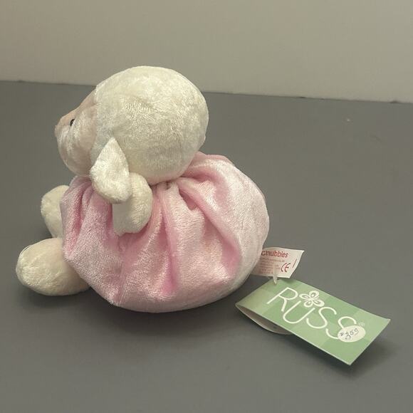 Vintage Russ Chubbies Lamb Sheep and Yellow Chick 4" Bean Bag Plush Lot of 2 - Picture 5 of 16